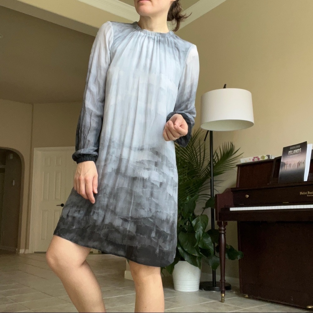 Cloth And Stone Grey Long Sleeve Mini Dress, XS